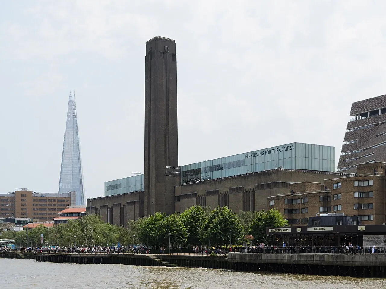 Tate Modern: Exterior · Tate Modern , as seen from the Thames , London 