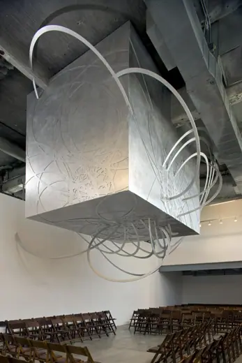 Photo 3: Detail · The Box at SciArc as a part of the "If Not Now, When?" show by Eric Owen Moss Architects