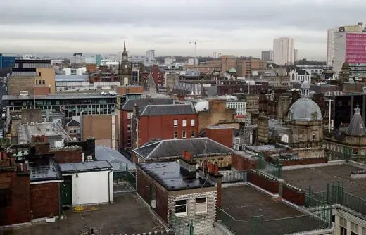Photo 4: Exterior · A view of the Glasgow centre rooftops from the Mackintosh Tower at the Lighthouse building, Glasgow, Scotland