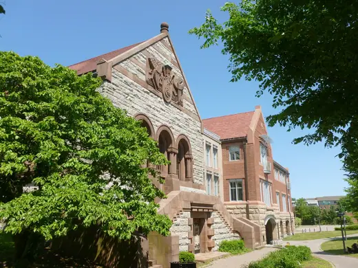 Photo 3: Exterior · The Colleti (left) and CBT (right) sections of the Thomas Crane Public Library 
