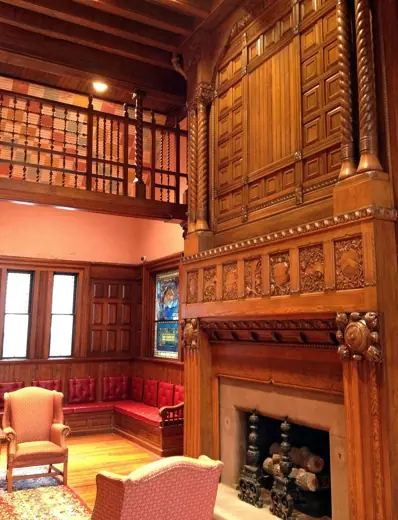 Photo 5: Interior · Thomas Crane Public Library - Fireplace in Richardson Room