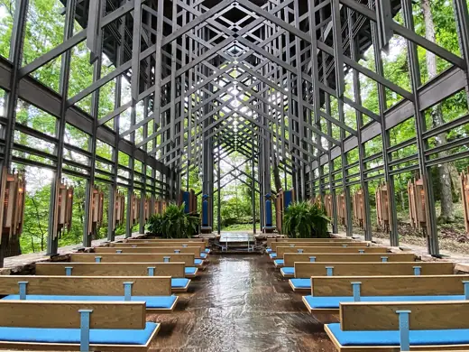 Photo 3: Interior · Interior of the Thorncrown Chapel in Eureka Springs, Arkansas
