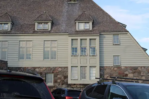 Photo 4: Exterior · East wing of Timberline Lodge on Mt