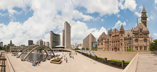 Photo 2: Interior · Panoramic view of Nathan Phillips Square in Toronto , Canada 