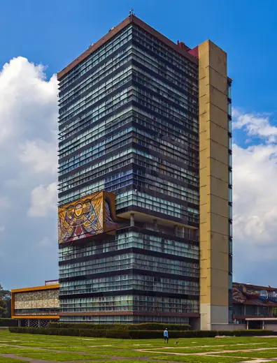 Photo 3: Exterior · Main administration building at UNAM Ciudad Universitaria campus, Mexico City