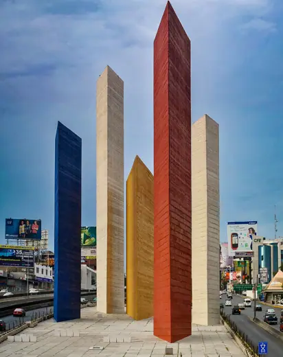 Photo 5: Detail · Torres de Satélite, sculptures by Mathías Goeritz, Luis Barragán and Jesús "Chucho" Reyes Ferreira