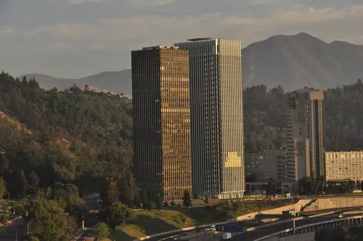 Photo 6: Context · A view of the Santa María towers in Santiago de Chile, as seen from the Torres de Tajamar building