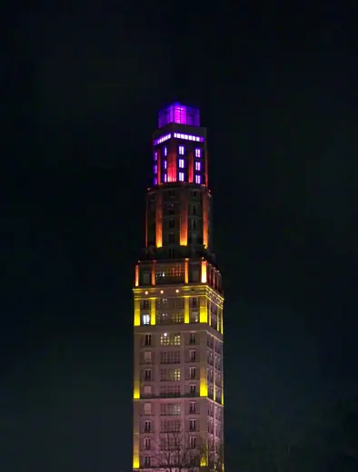Photo 6: Context · Perret tower by night in Amiens, France