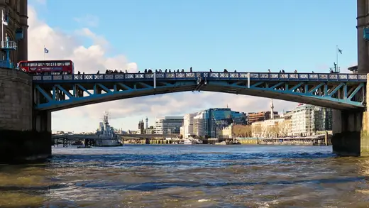 Photo 6: Detail · Tower Bridge bascules from the Pool of London on the River Thames in London England