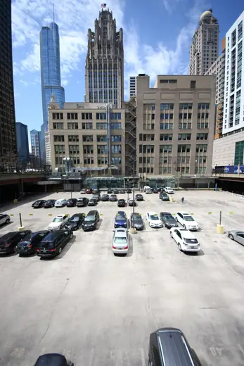 Photo 3: Exterior · w:Tribune Tower property from eastern edge (upper level)