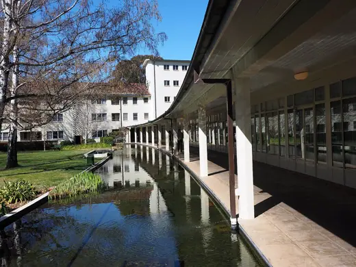 Photo 3: Exterior · This is a photo of a cultural heritage monument of Australia with id: 105190 The pond at University House