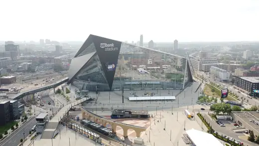 Photo 6: Context · US bank stadium seen from the air on August 6th 2021