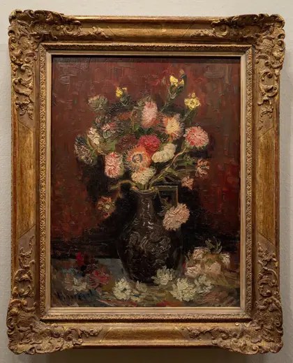 Photo 2: Exterior · Vase with Chinese asters and gladioli - Vincent van Gogh