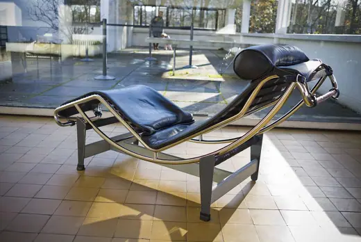 Photo 3: Interior · Designed by Le Corbusier and Charlotte Perriand : LC4 Chaise longue in the Villa Savoye