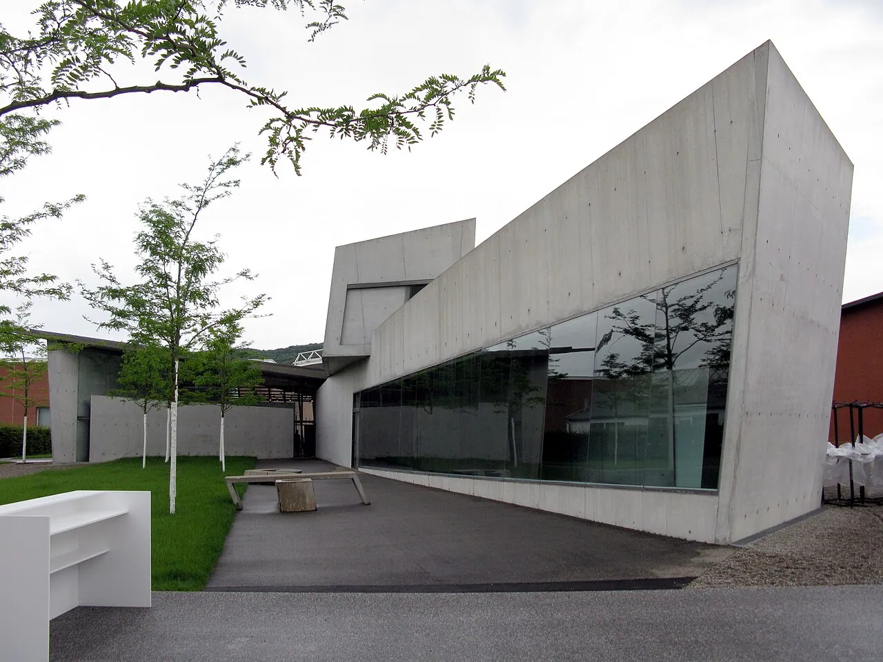 Vitra Fire Station: Exterior · Feuerwehrhaus von Zaha Hadid bei Vitra in Weil am Rhein an der Álvaro-Siza-Promenade