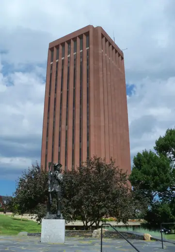 Photo 5: Exterior · Du Bois Library on the campus of the University of Massachusetts - Amherst