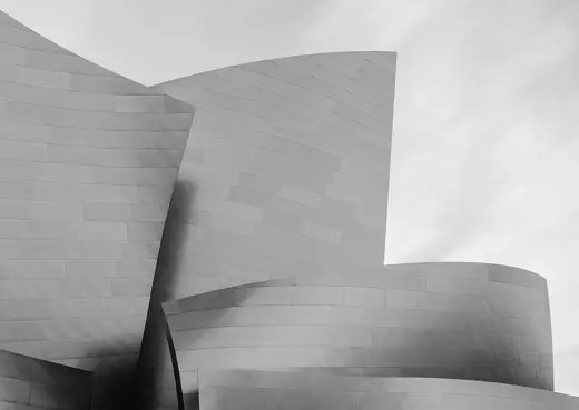 Photo 2: Interior · Partial view of Walt Disney Concert Hall in Los Angeles in b/w