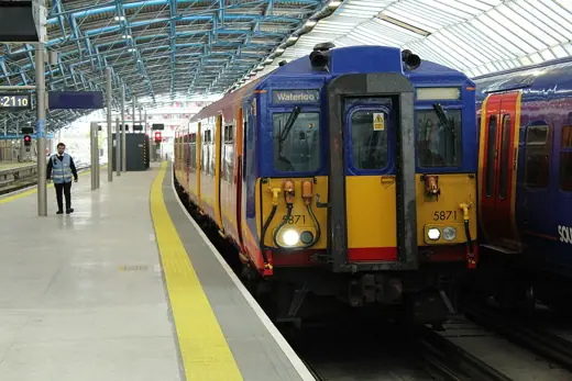 Photo 4: Exterior · Class 455/8 number 5871 at Waterloo International platforms