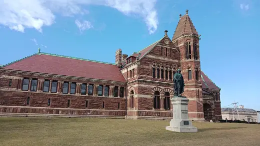 Photo 4: Exterior · Statue of Benjamin Thompson in Woburn Massachusetts outside the public library