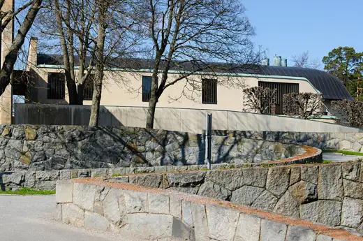 Photo 3: Exterior · Woodland Crematorium (south facade), at The Woodland Cemetery, in Stockholm Sweden
