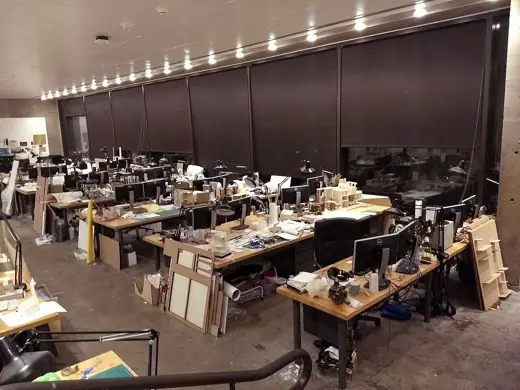 Photo 8: Interior · Messy Student Desks at the Yale School of Architecture, 2018