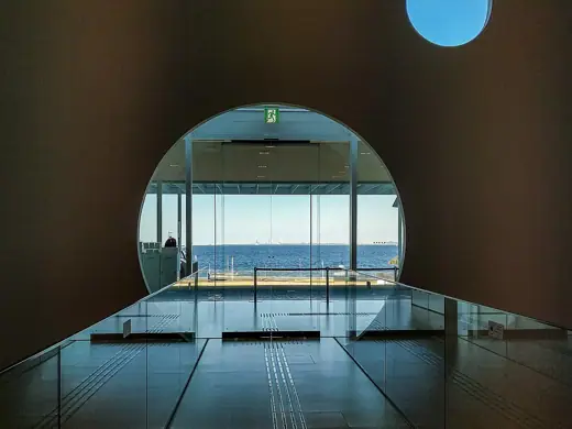 Photo 5: Interior · Sea view through a circular window at Yokosuka Museum of Art