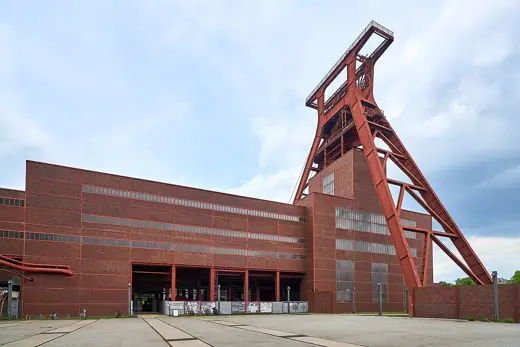 Photo 4: Exterior · The photo shows the central winding tower (so-called double trestle) in front of shaft 12